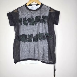 Brunello Cucinelli 2 Piece Green Sheer Top And White T Size M